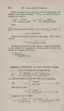 Bessel's function of the second order.