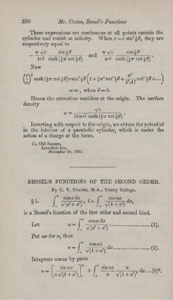 Bessel's function of the second order.
