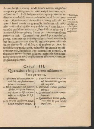 Caput III. Qua ratione singularum actionum Fata pereant.