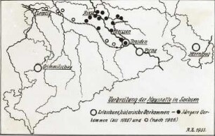 Hausratte (Rattus rattus). Karte der Verbreitung in Sachsen
