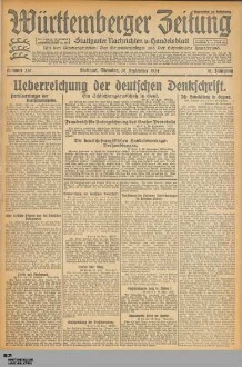 Württemberger Zeitung : das nationalsozialistische Morgenblatt in Stuttgart : WLZ, Württembergische Landeszeitung