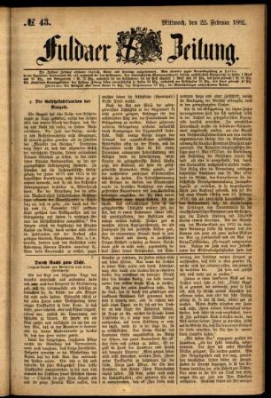 Ausgabe vom Mittwoch, den 22. Februar 1882.