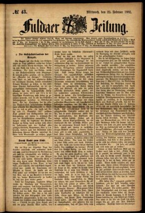 Ausgabe vom Mittwoch, den 22. Februar 1882.