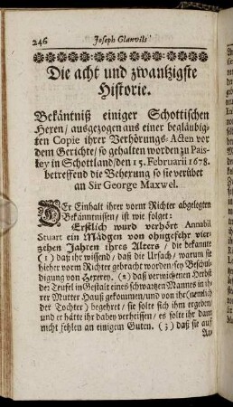Die acht und zwantzigste Historie.