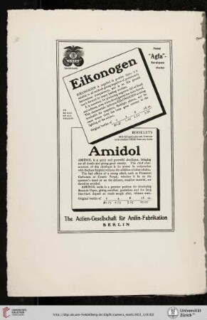The Actien-Gesellschaft für Anilin-Fabrikation [Eikonogen and Amidol]