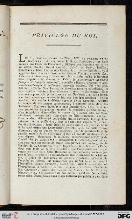 Privilége du Roi