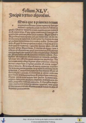 Incipit textus algorismi.
