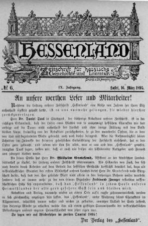 No. 6, 16. März 1895