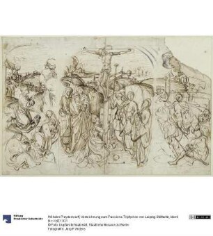 Vorzeichnung zum Passions-Triptychon von Leipzig-Stötteritz