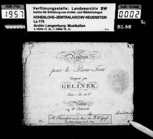 Joseph Gelinek: Rondeau / pour le Piano-Forté / composé par / J. Gelinek / Es-dur Bonn, N. Simrock.