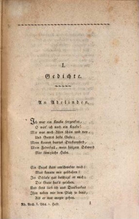 Rheinisches Archiv für Geschichte und Litteratur, 1. 1810, 1 (Jan.)