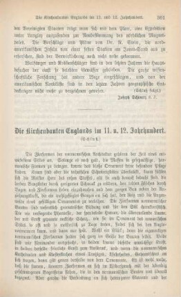 301-312 Die Kirchenbauten Englands im 11. und 12. Jahrhundert : Schluß