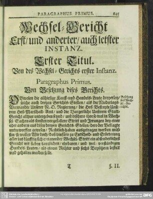 Wechsel-Bericht, Erst, und anderter, auch letster Instanz [Erster Titul - Dritter Titul]