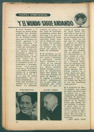 Y el mundo sigue andando : Política internacional