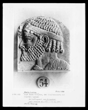 Bärtiger Krieger, Relief aus dem Palast von Chorsabad
