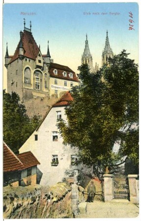 Meißen. Blick vom Hohlweg nach d. Burgtor