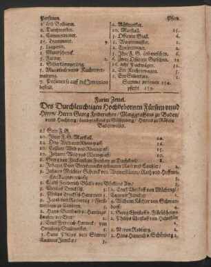 Furier Zettel. Des ... Herrn Georg Friderichen/ Marggraffens zu Baden ...