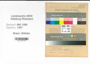 Entnazifizierung Wilhelm Braun , geb. 06.02.1898 (Feuerwehrmann)