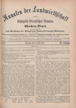 No. 28. Berlin, den 10. Juli 1867. VII. Jahrgang.