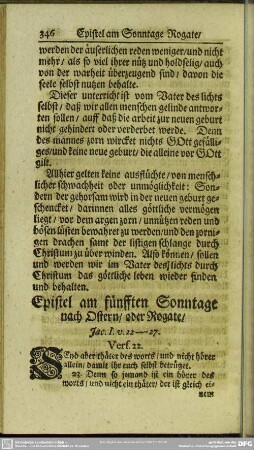 Epistel am fünfften Sonntage nach Ostern, oder Rogate