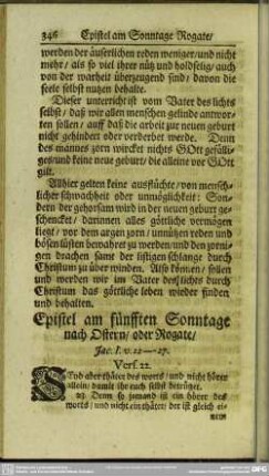 Epistel am fünfften Sonntage nach Ostern, oder Rogate
