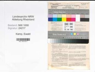Entnazifizierung Ewald Kamp, geb. 10.11.1896 (Verw.Inspektor)