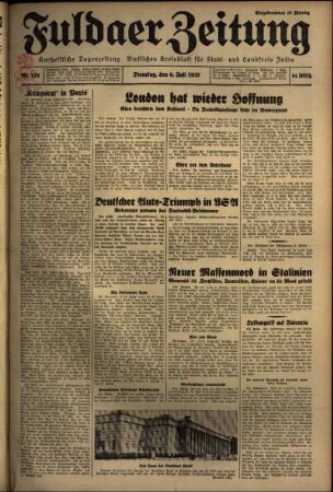 Erste Ausgabe vom Dienstag, den 06. Juli 1937.