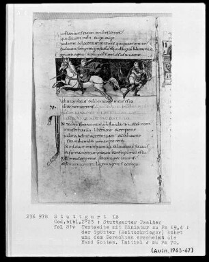 Der Stuttgarter Bibelpsalter — David dankt Gott dafür, daß ein Verfolger fortreitet, Folio 81verso