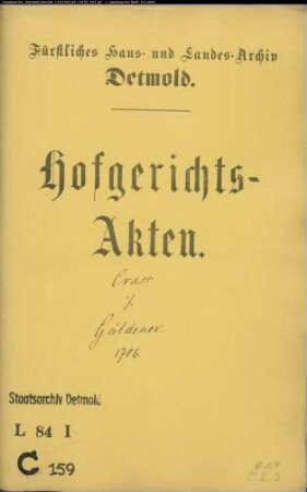 Crass, Bartholomäus zu Paderborn gegen Nevelin Güldener, Kirchenverwalter in Detmold - Schuldforderung