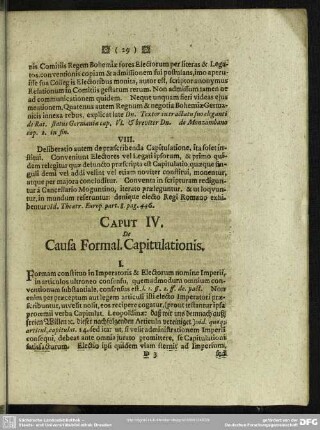 Caput IV. De Causa Formal. Capitulationis