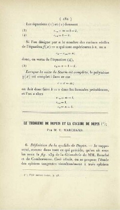Le théorème de Dupuis et la cyclide de Dupin. [Fortsetzung]