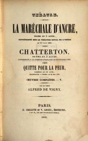Oeuvres, 5. Théatre