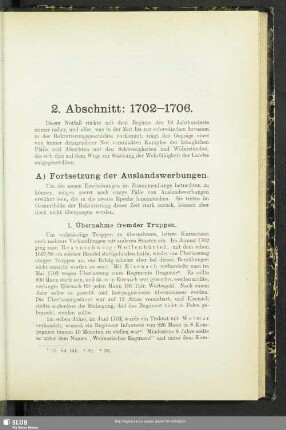 2. Abschnitt: 1702-1706