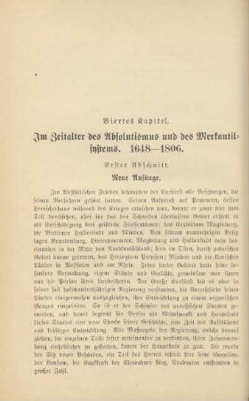 Erster Abschnitt. Neue Anfänge