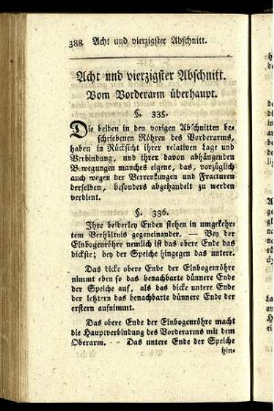 Acht und vierzigster Abschnitt. Vom Vorderarm überhaupt.
