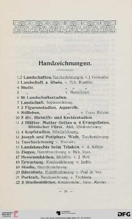 Handzeichnungen (Nr. 1-209)