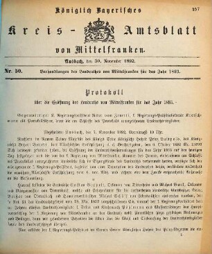 Verhandlungen des Landrathes von Mittelfranken. 1893