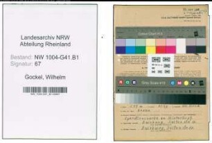 Entnazifizierung Wilhelm Gockel , geb. 02.01.1900 (Feuerwehrmann)
