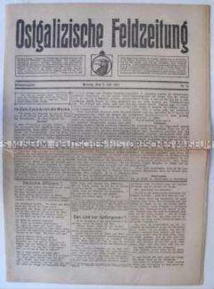 Kriegszeitung für die deutschen Truppen in Galizien "Ostgalizische Feldzeitung"
