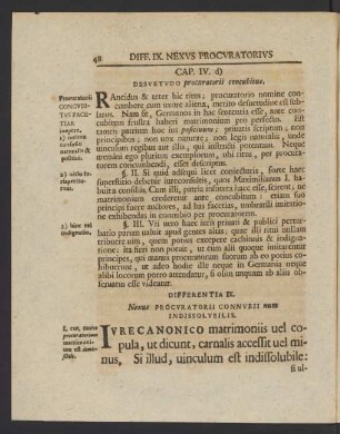 Differentia IX. Nexus Procuratorii Connubii num Indissolubilis