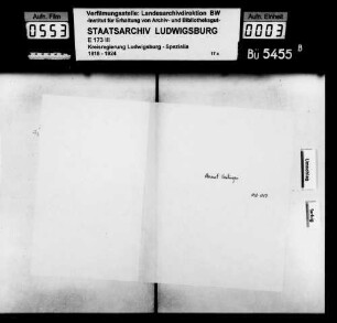 Kommunsachen: Kapitalaufnahmen, Oberämter Vaihingen - Weinsberg