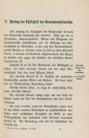 II. Umfang der Thätigkeit des Gemeindewaisenraths.