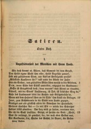 Quintus Horatius Flaccus Werke : Deutsch in den Versweisen der Urschrift, 2. Satiren und Episteln
