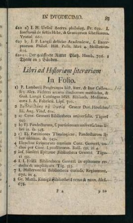 83-217, Libri ad Historiam literariam