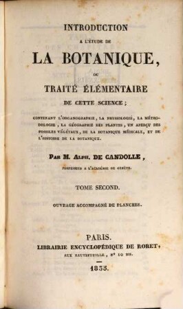 Introduction à l'etude de la Botanique, ou traité élémentaire de cette science, 2