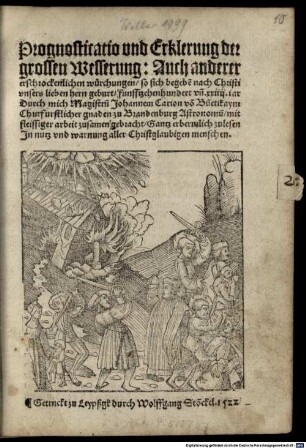 Prognosticatio vnd Erklerung der grossen Wesserung ... so sich begeben ... 1524