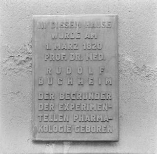 Bautzen, Gedächtnistafel am Wohnhaus : Bautzen. Gedächtnistafel am Geburtshaus von Rudolf Buchheim