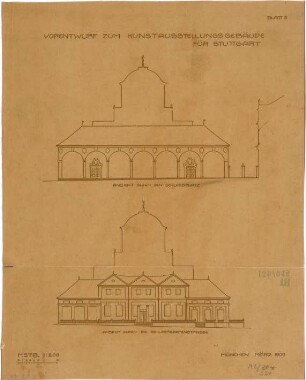 Fischer, Theodor; Stuttgart; Kunstausstellungsgebäude - Ansichten