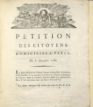 Pétition des citoyens domiciliés à Paris : du 8 décembre 1788