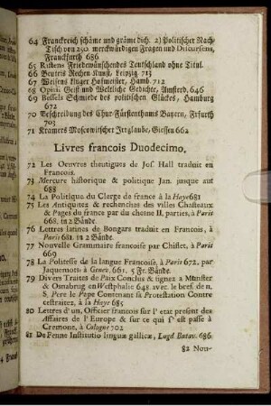 Livres francois Duodecimo